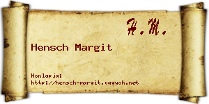 Hensch Margit névjegykártya